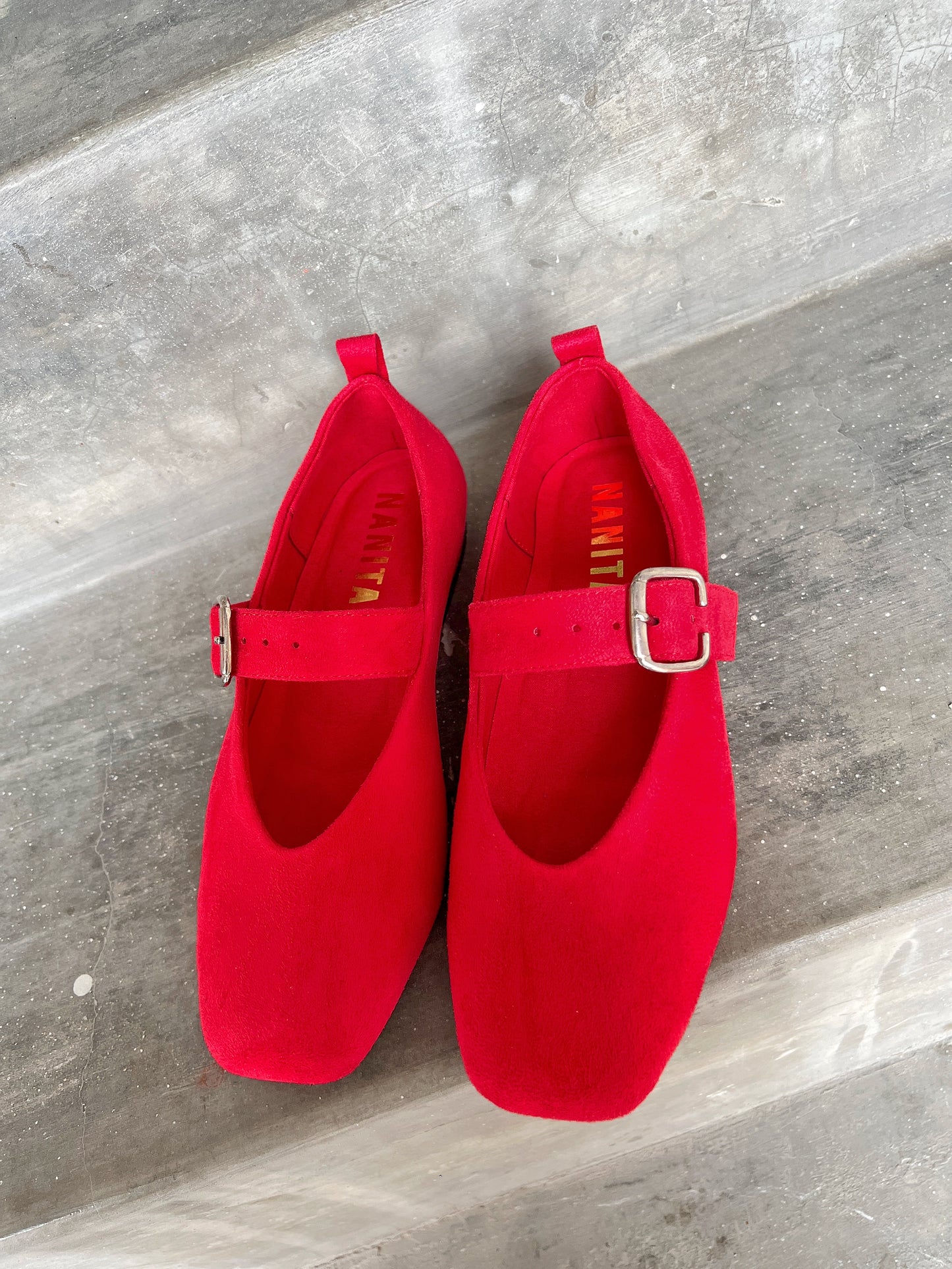 Balerinas Leah rojo suede