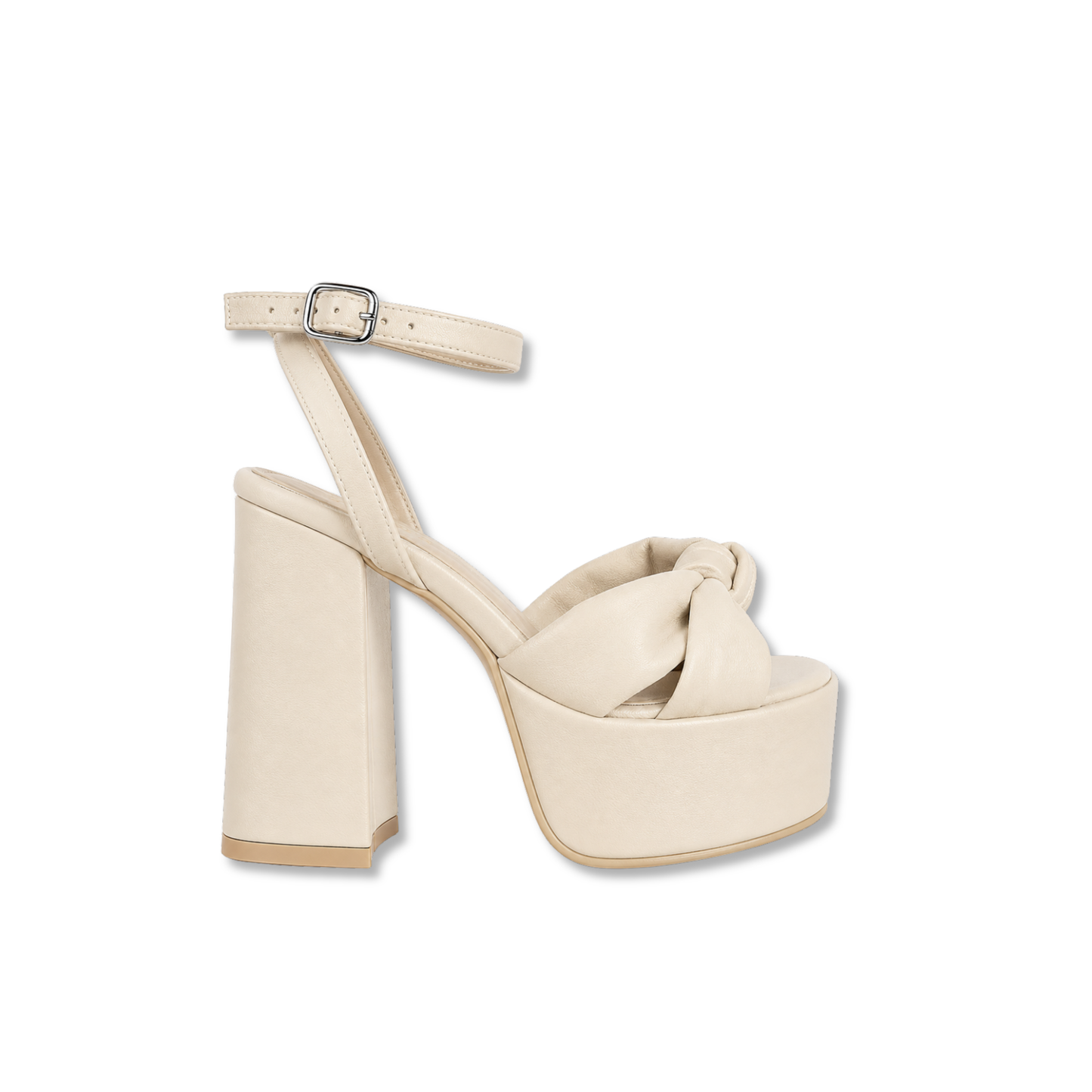 Tacones Daisy con moño hueso