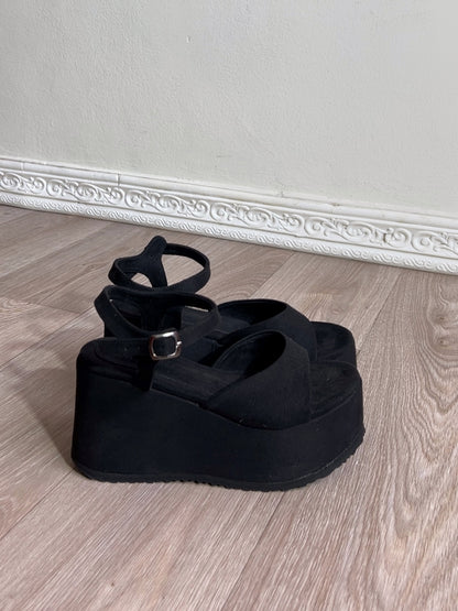 Sandalias negro suede  - Lucy