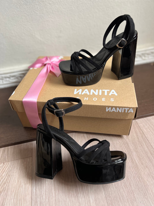 Tacones Steffi tiras negro