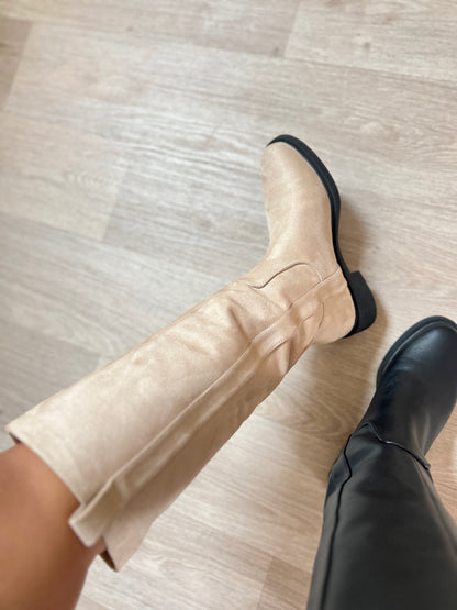 Bota caña alta Milán Beige Latte