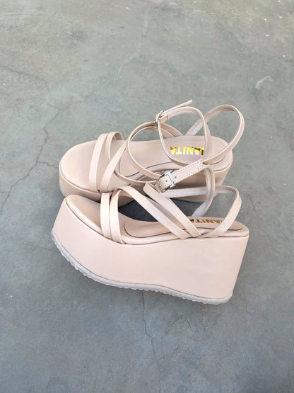 Sandalias Estella plataforma beige