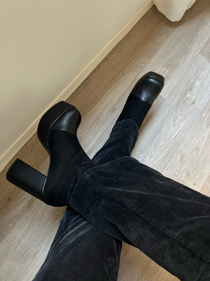 Botines de taco York negro suede