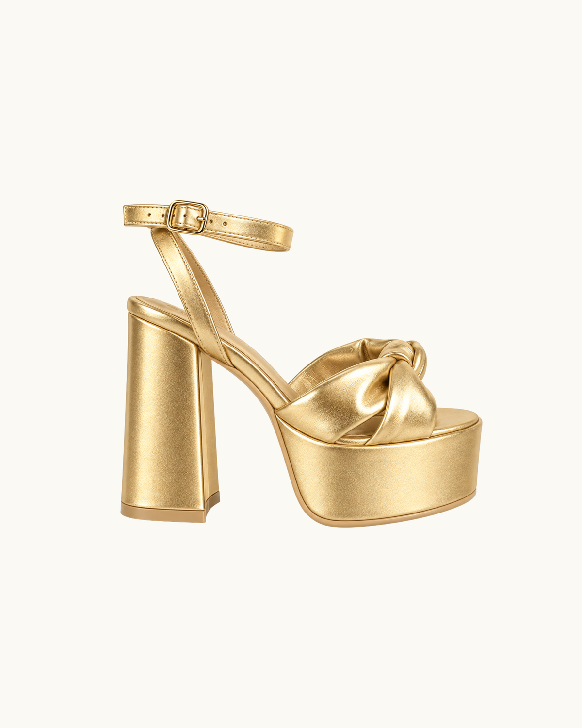 Tacones Daisy con moño dorado