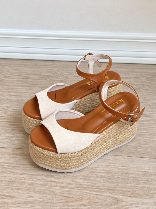 Sandalias Lucy cuña de soga camel