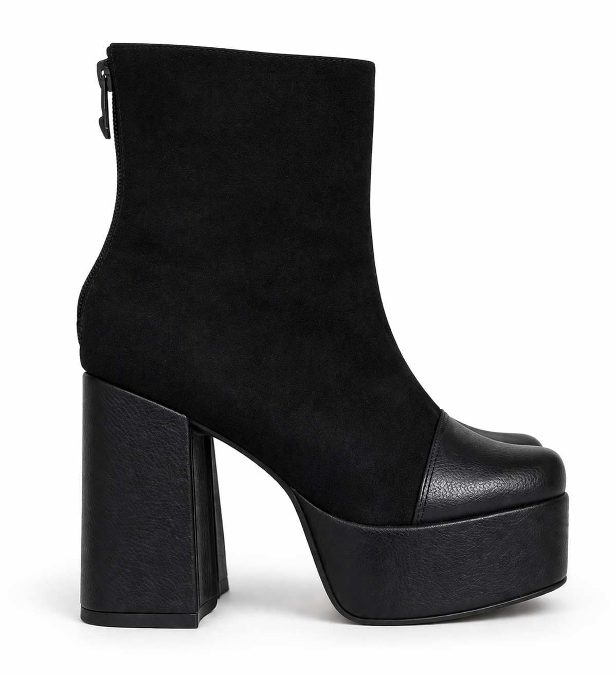 Botines de taco York negro suede