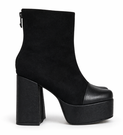 Botines de taco York negro suede