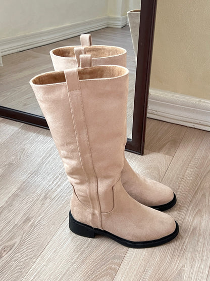 Bota caña alta Milán Beige Latte