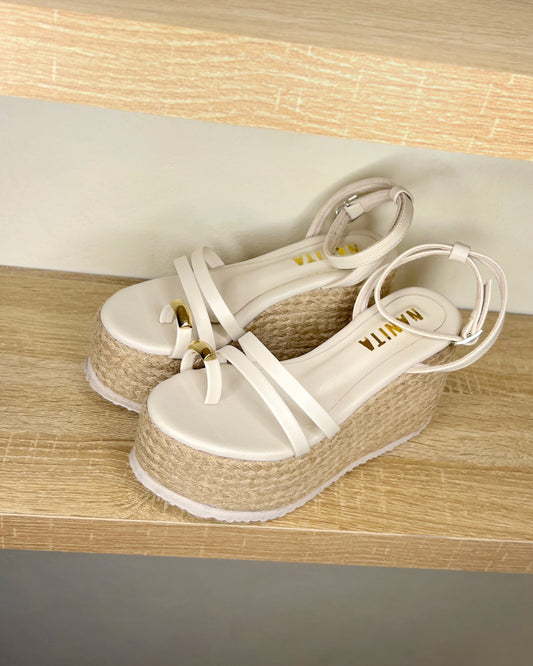 Sandalias Praia vainilla con aplique